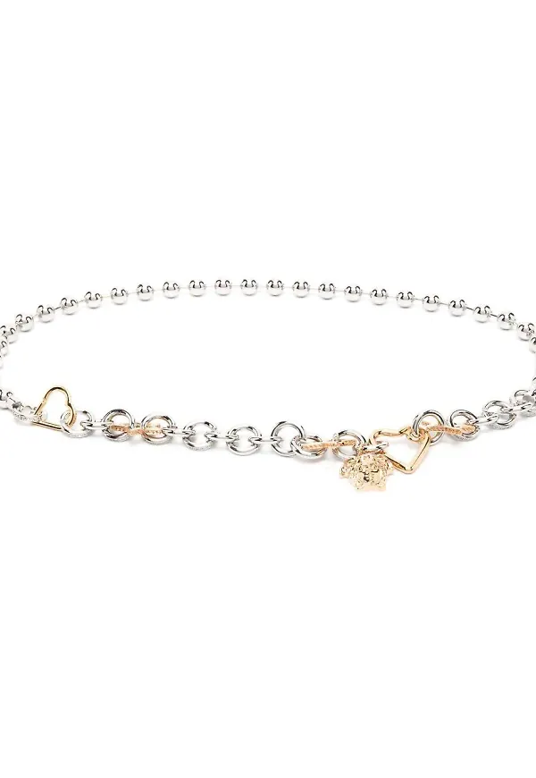 Versace Medusa-charm linked belt - Silverfärgad