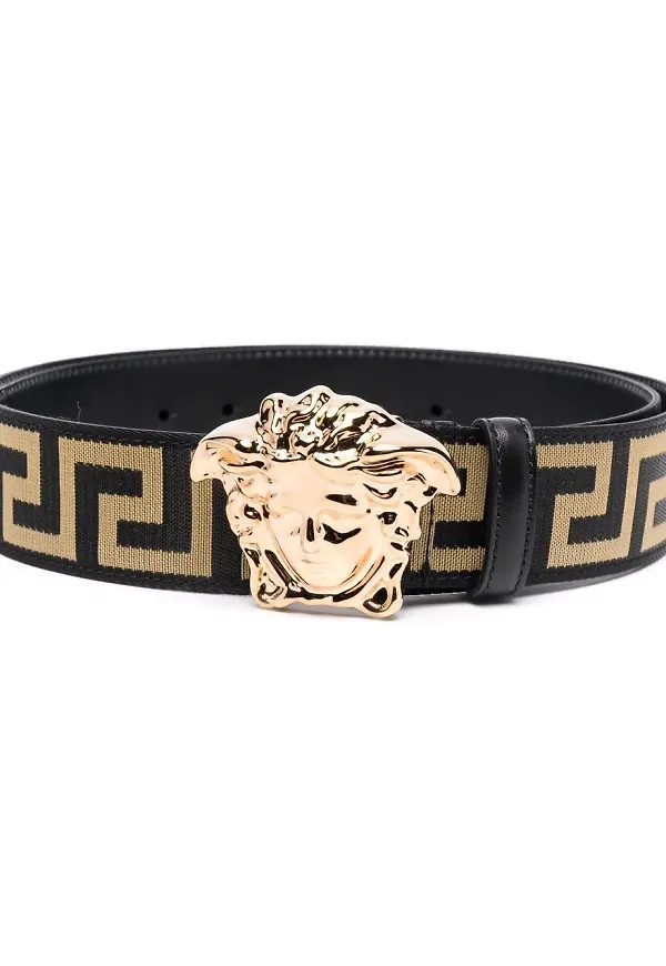 Versace Medusa-head bälte i läder - Svart