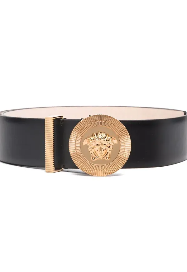 Versace Medusa bälte med logotypspänne - Svart