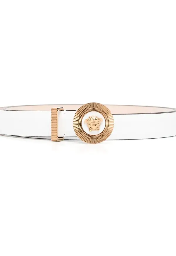 Versace Medusa bälte med logotypspänne - Vit
