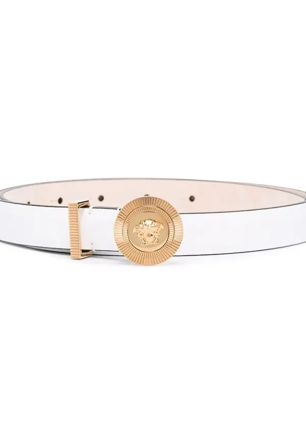 Versace Medusa bälte med plakett - Vit