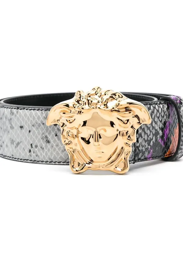 Versace Medusa bälte med spänne - Grå