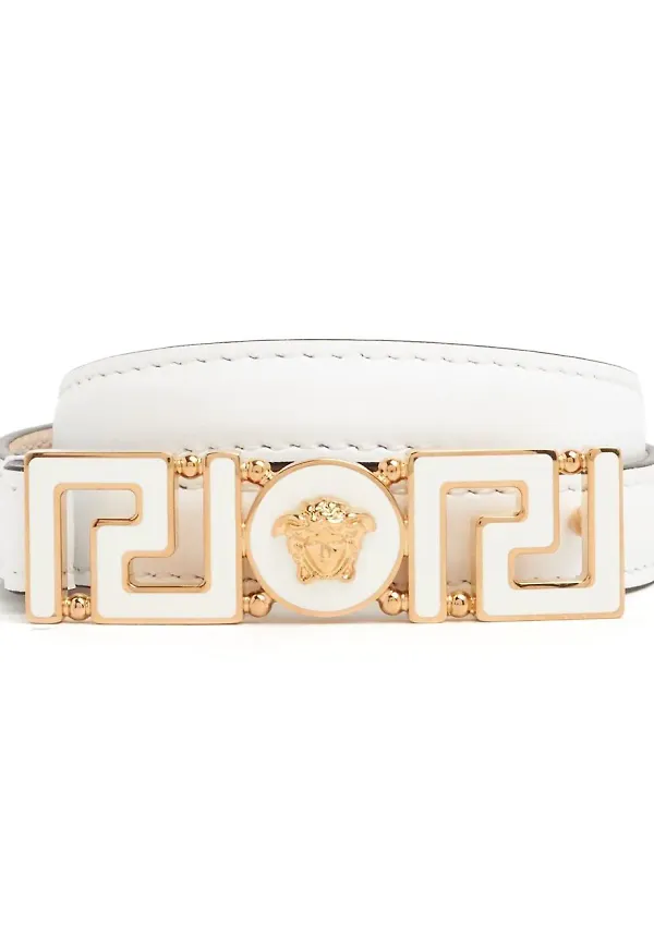Versace Medusa bälte med spänne - Vit