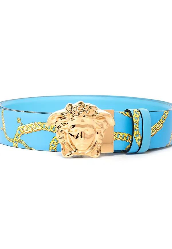 Versace Medusa bälte med tryck - Blå