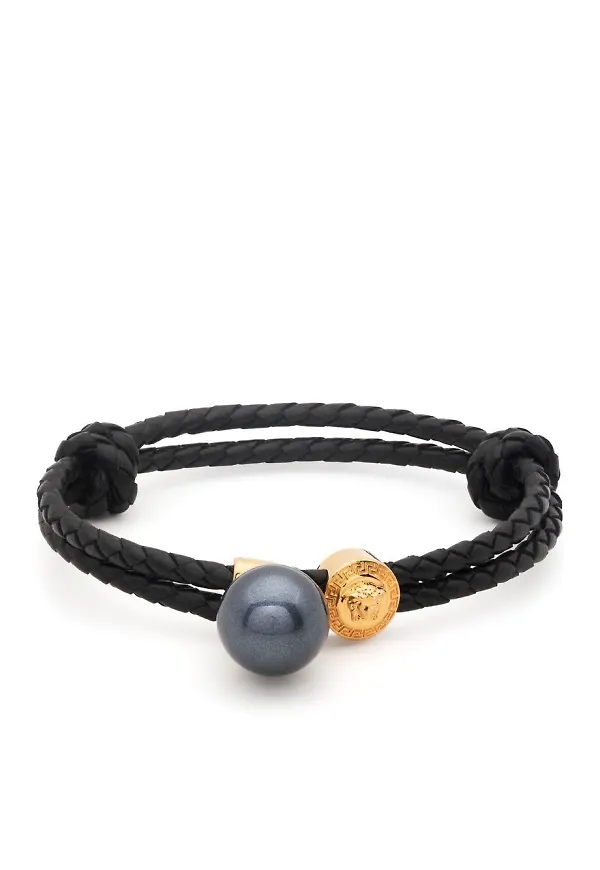 Versace Medusa flätat armband - Svart