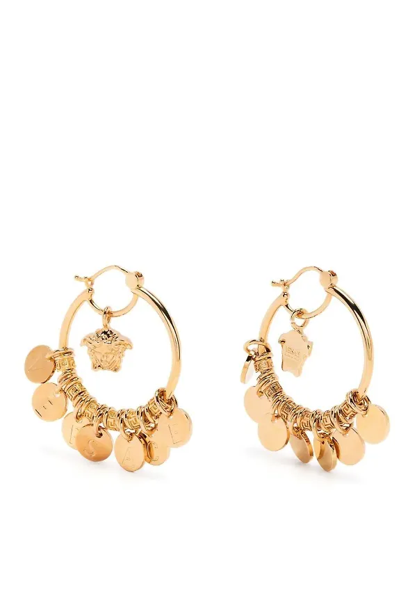 Versace Medusa hoops med berlock - Guldfärgad