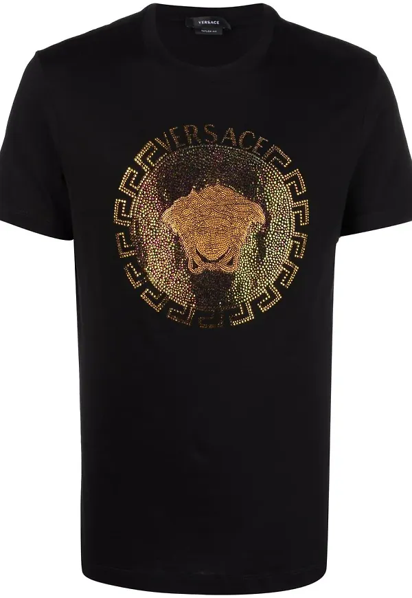Versace Medusa kristallprydd t-shirt - Svart