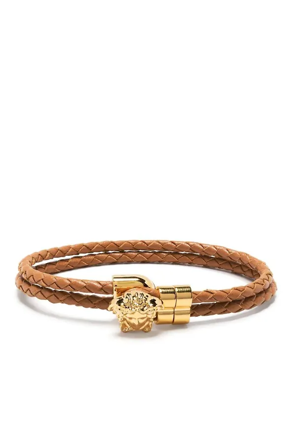 Versace Medusa läderarmband - Brun