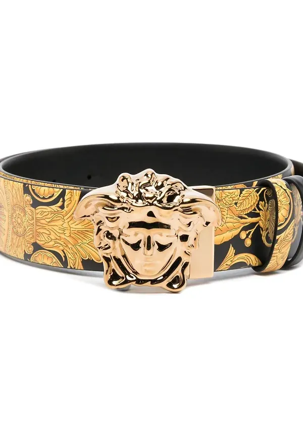 Versace Medusa läderbälte med spänne - Svart