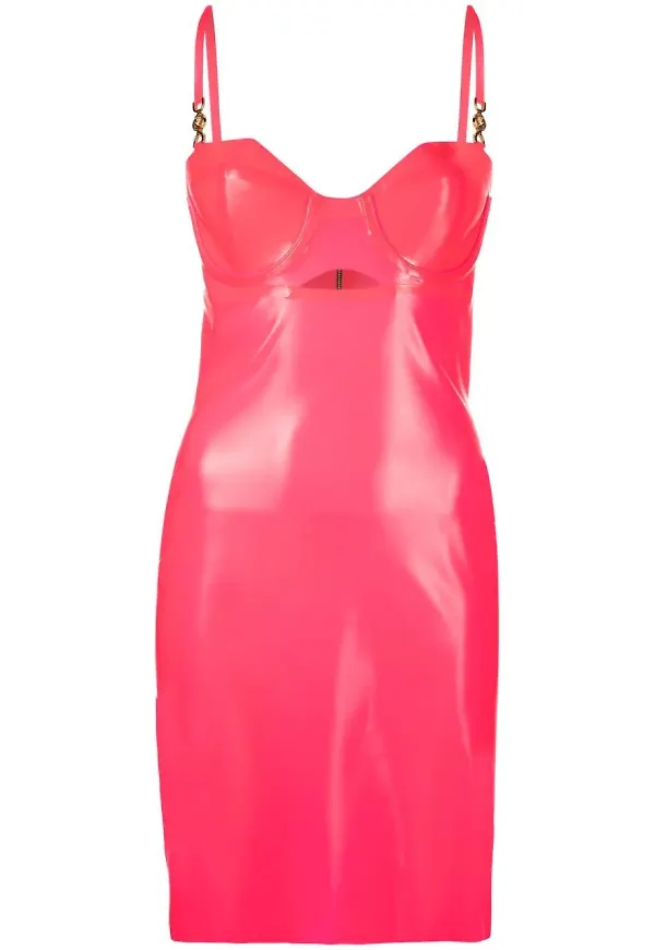 Versace Medusa midiklänning i latex - Rosa