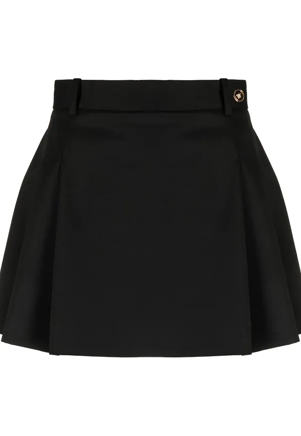 Versace Medusa plisserad minikjol - Svart