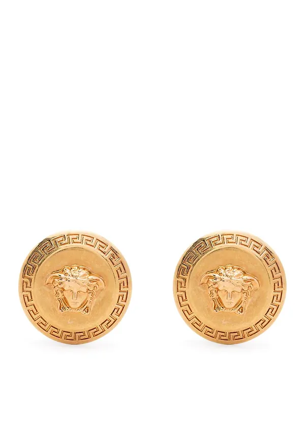 Versace Medusa präglade örhängen - Guldfärgad