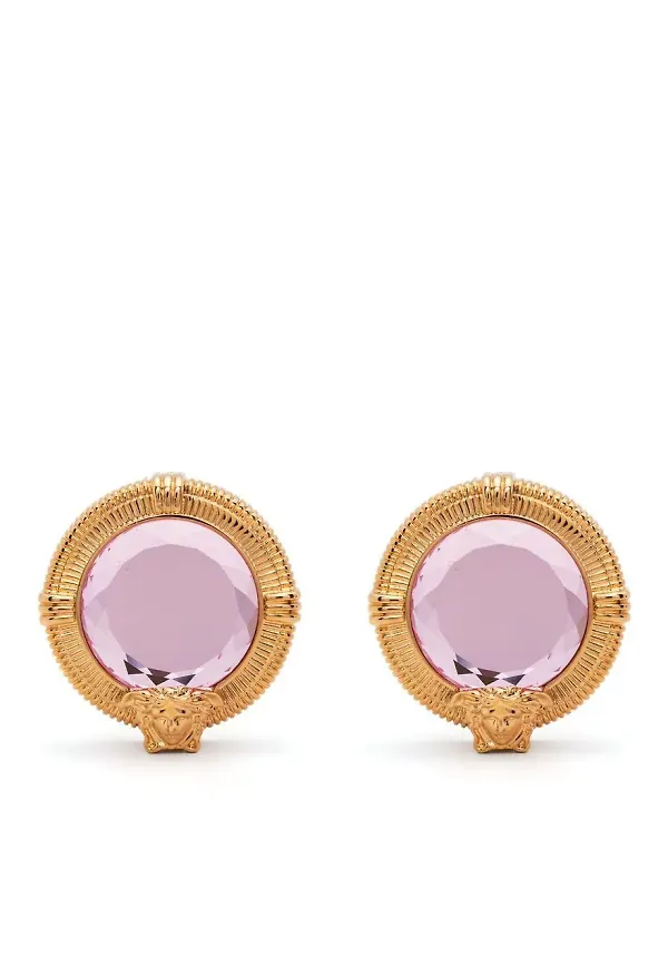 Versace Medusa stiftörhängen med strass - Rosa