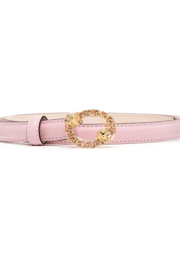 Versace Medusa strassprytt läderbälte - Rosa