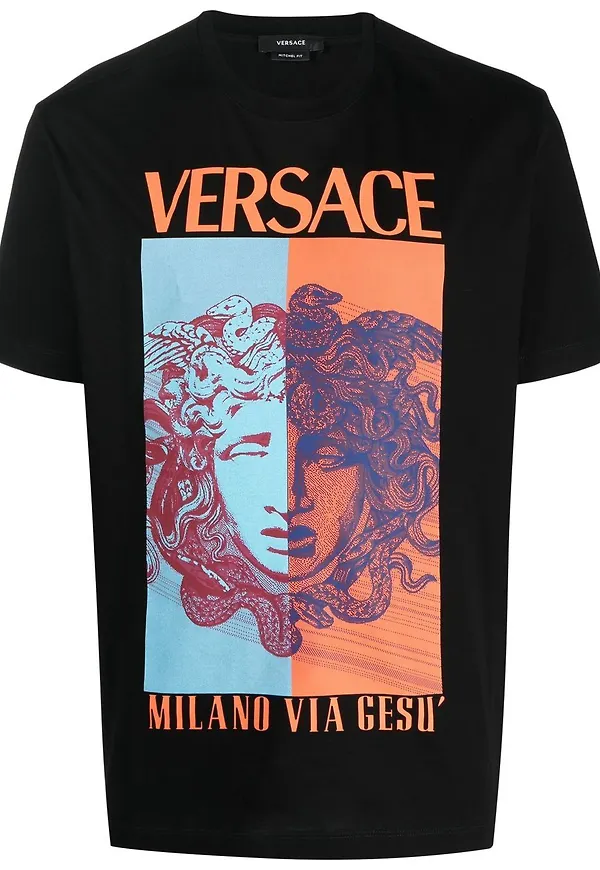 Versace Medusa t-shirt med tryck - Svart
