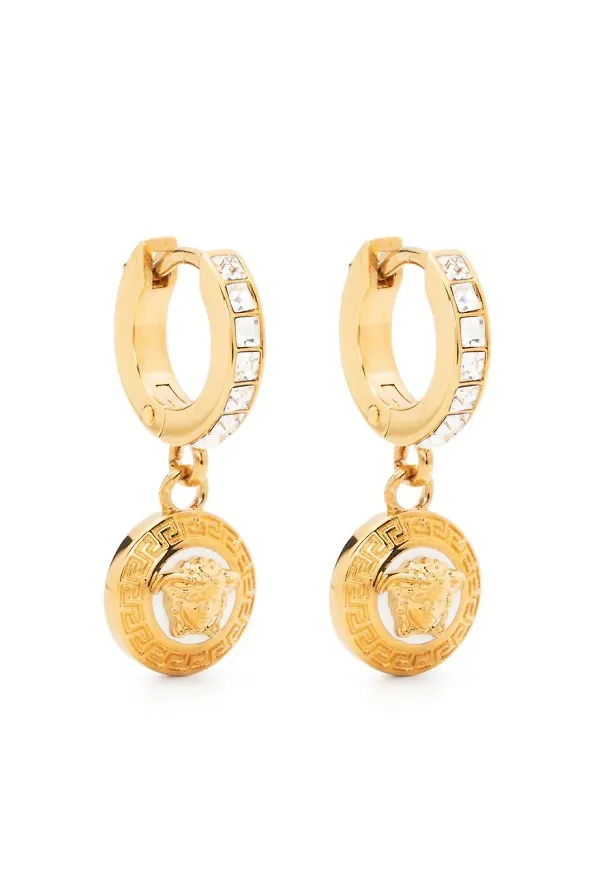 Versace Medusa utsmyckade hoops - Guldfärgad