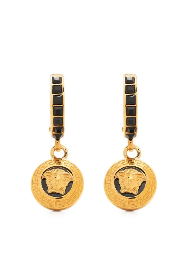 Versace Medusa utsmyckade hoops - Guldfärgad