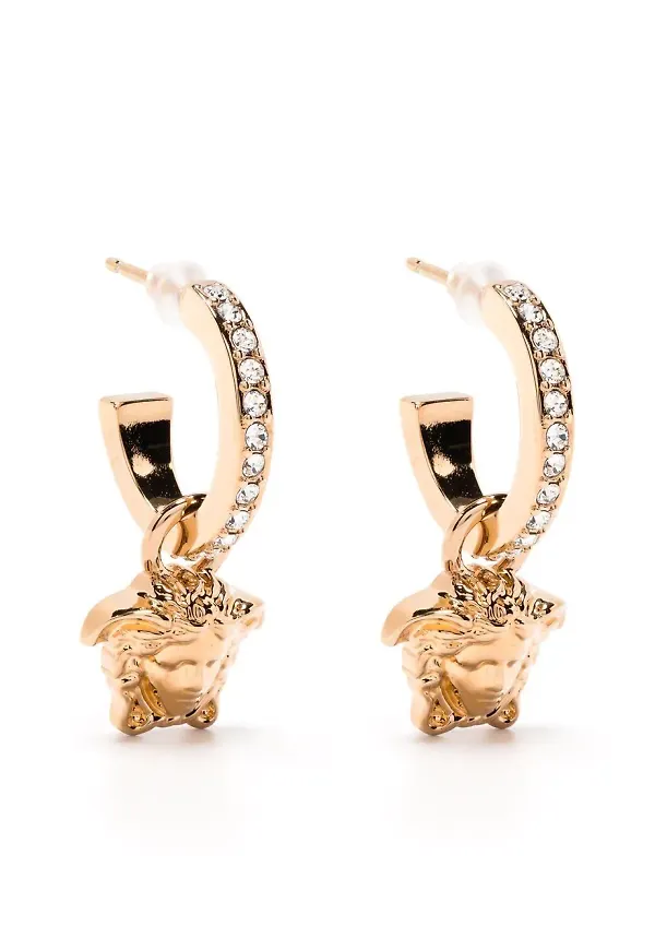 Versace Medusa utsmyckade hoops - Guldfärgad