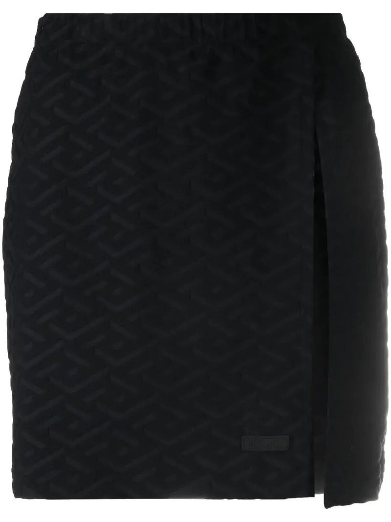 Versace minikjol med monogram - Svart