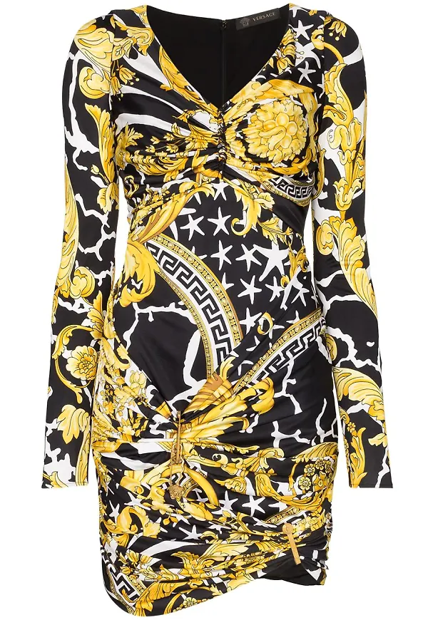 Versace miniklänning med rynkad effekt - Svart