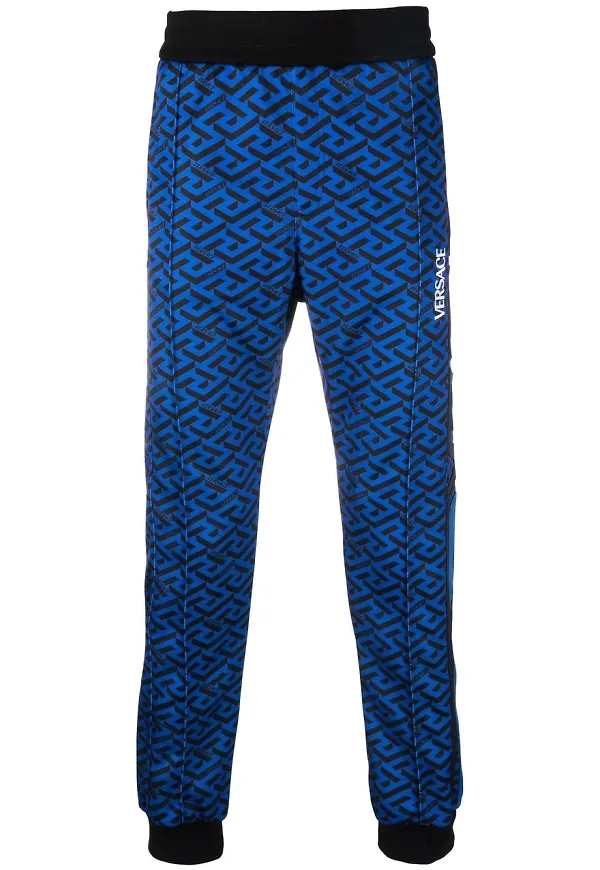 Versace mjukisbyxor med monogram - Blå