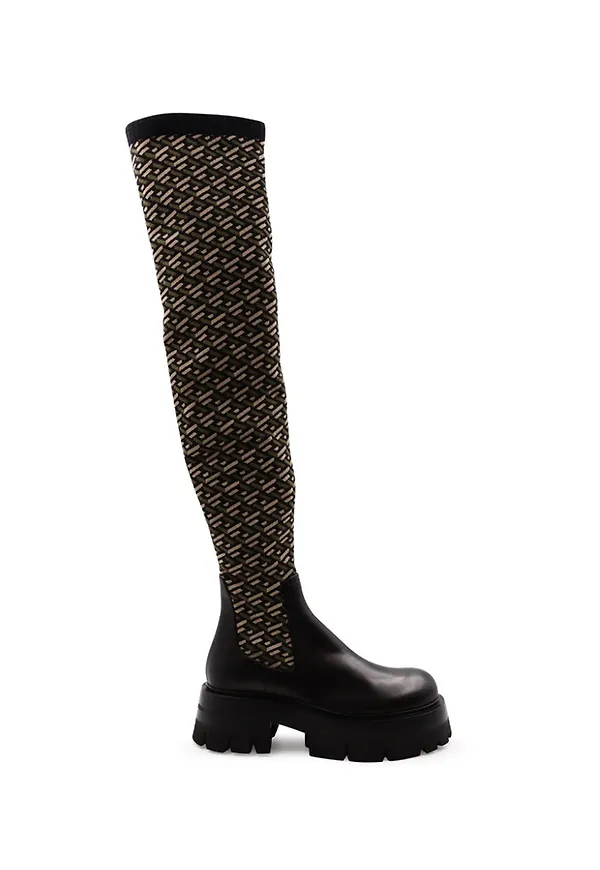 Versace Over-knee Boots Grön, Dam