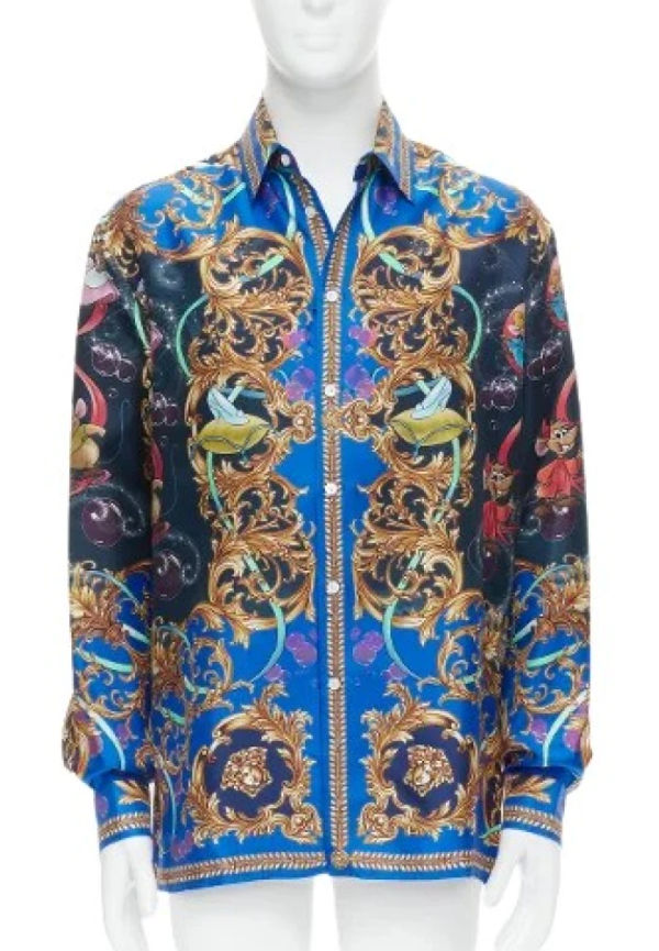 Versace Pre-owned Pre-owned Silke toppar Blå, Dam