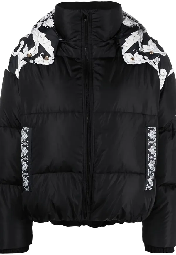 Versace puffjacka med Baroque-tryck - Svart
