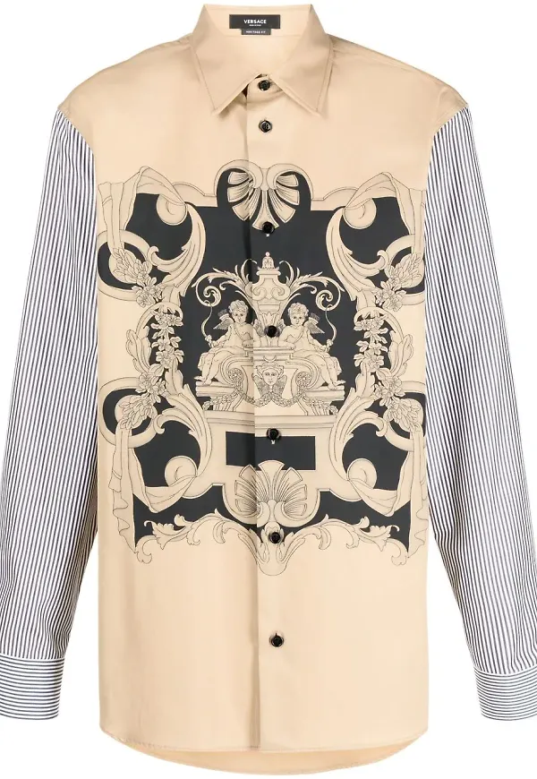 Versace randig skjorta - Neutral