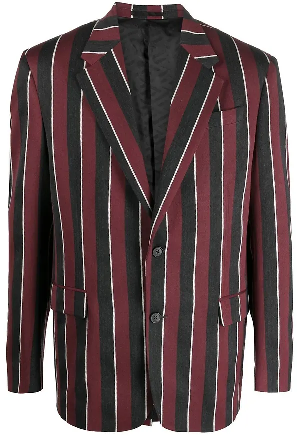 Versace Regimental randig enkelknäppt blazer - Röd