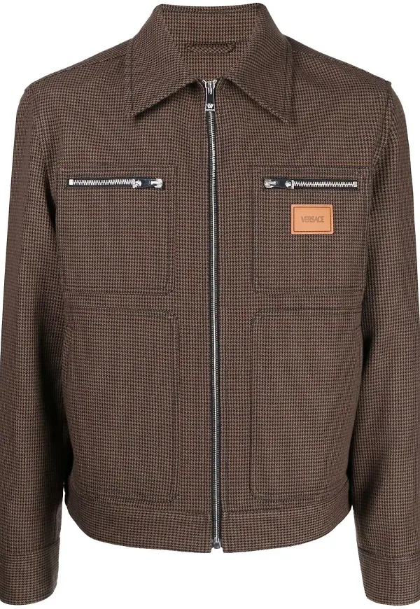 Versace rutig skjortjacka - Brun