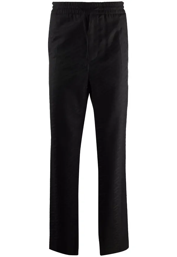 Versace satinbyxor med brodyr - Svart