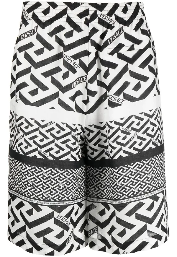 Versace shorts med monogram - Svart