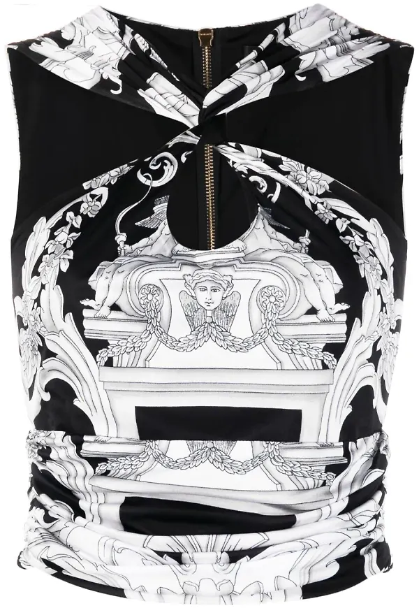 Versace Silver Baroque croptop - Svart