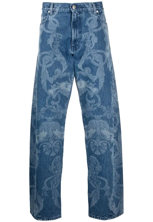 Versace Silver Baroque raka jeans - Blå