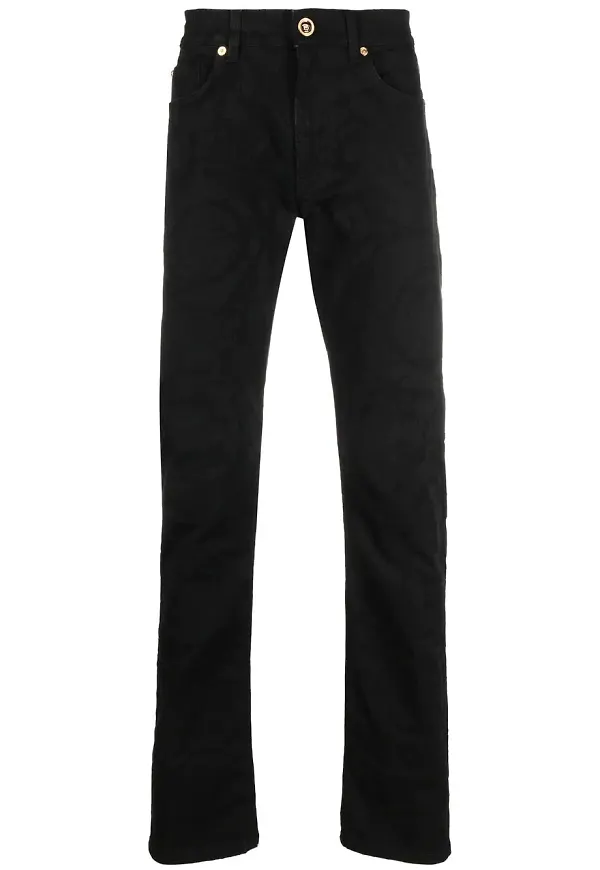 Versace skinny-jeans med Medusa-märke - Svart