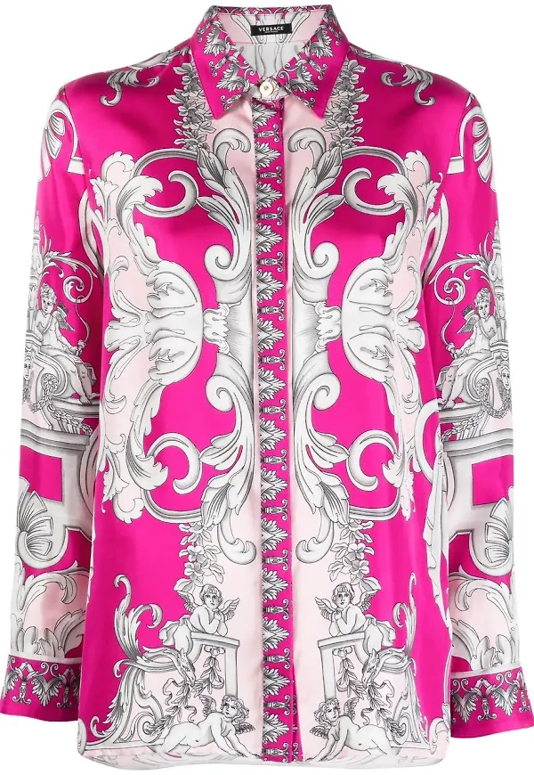 Versace skjorta med barocktryck - Rosa