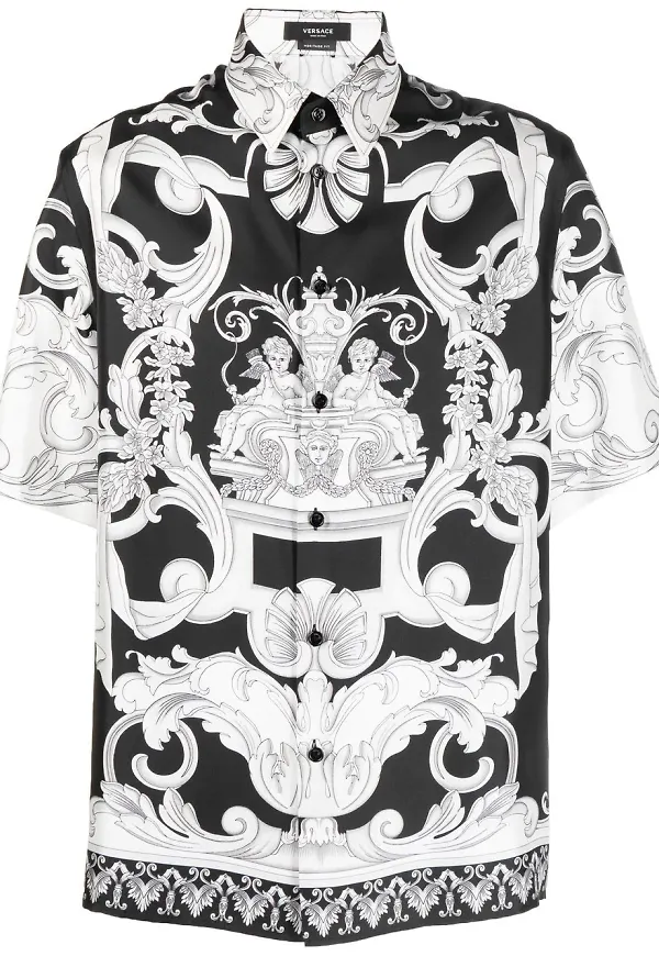 Versace skjorta med Baroque-tryck - Svart