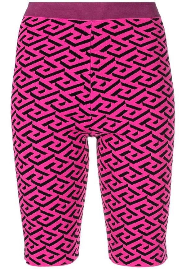 Versace stickade shorts med broderad logotyp - Svart
