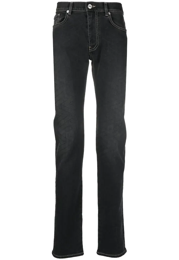 Versace straight-jeans med geometriskt tryck - Svart