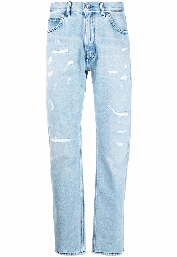 Versace straight-jeans med slitning - Blå