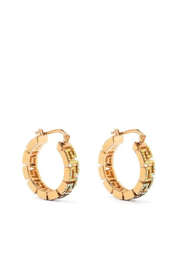 Versace strassprydda hoops - Guldfärgad