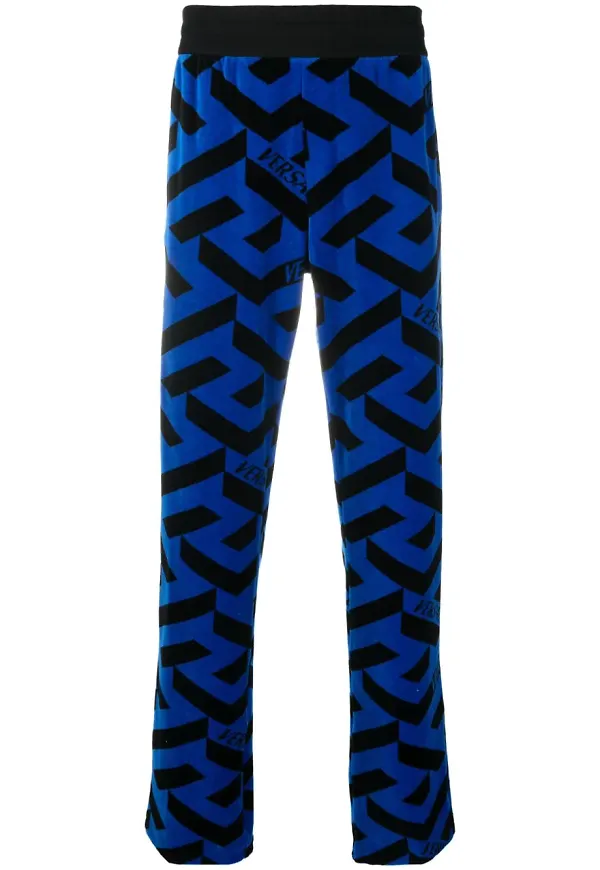 Versace sweatpants med geometriskt mönster - Svart