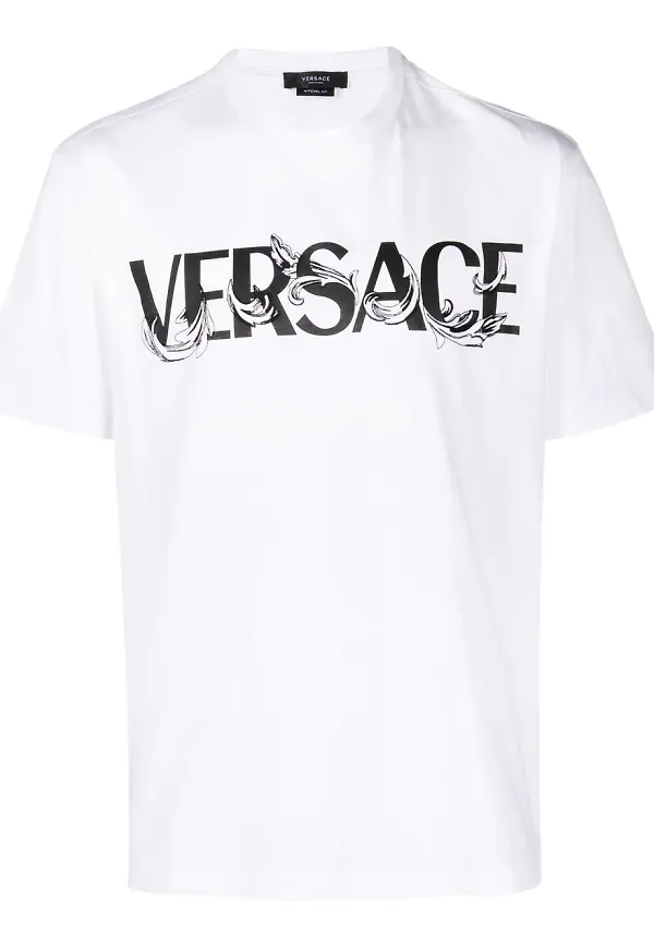 Versace t-shirt med barockbrodyr - Vit