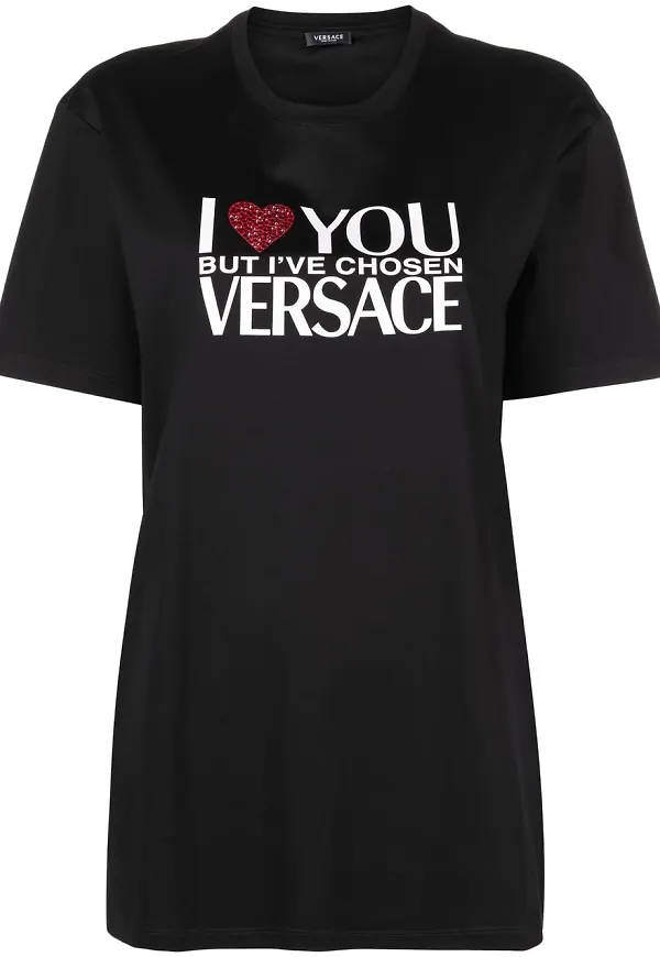 Versace t-shirt med slogan - Svart