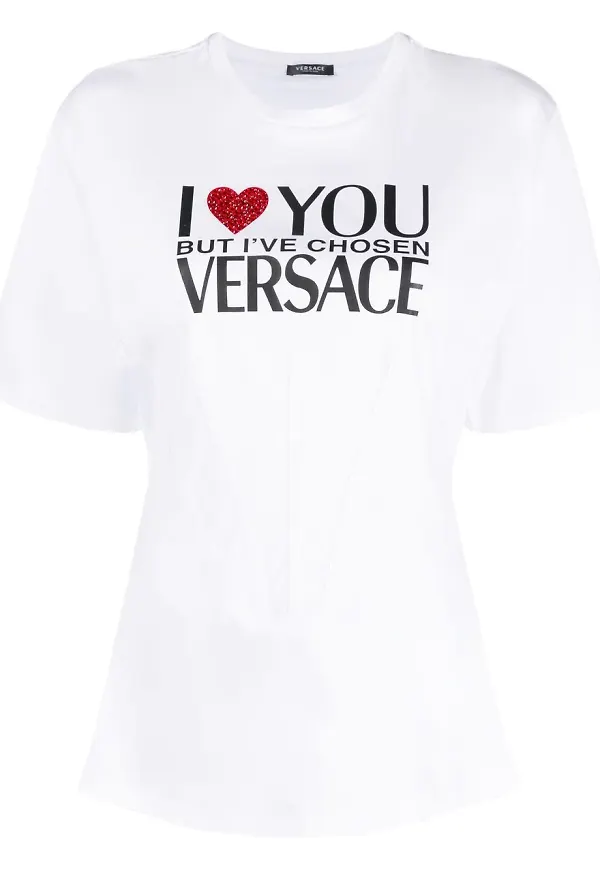 Versace t-shirt med slogan - Vit