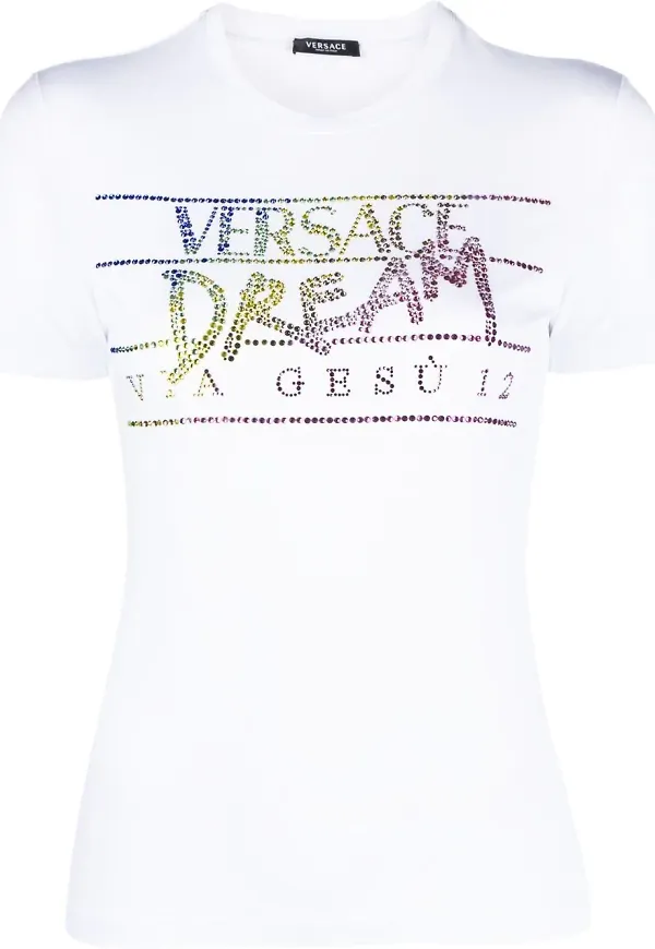 Versace t-shirt med strass - Vit