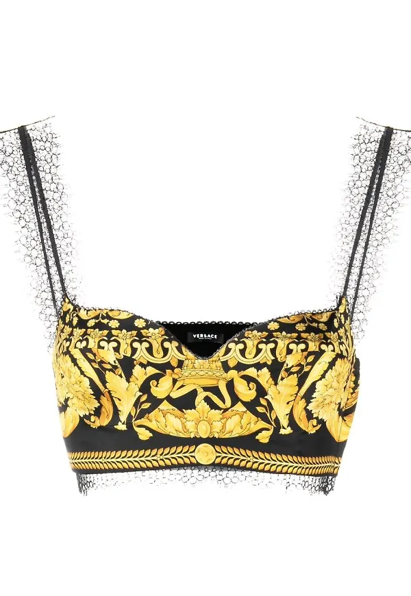 Versace topp med barocktryck - Svart