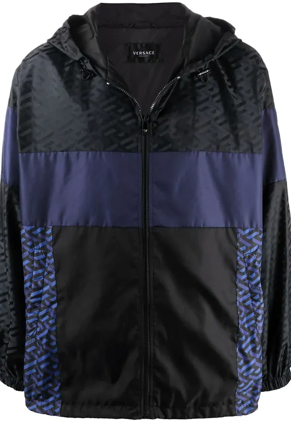 Versace träningsjacka med logotyppanel - Svart