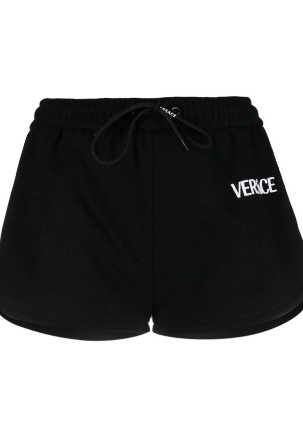 Versace träningsshorts med broderad logotyp - Svart